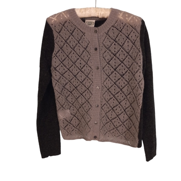 Vintage Laura Ashley Knitted Lace Cardigan Sweater | US M - Picture 1 of 8